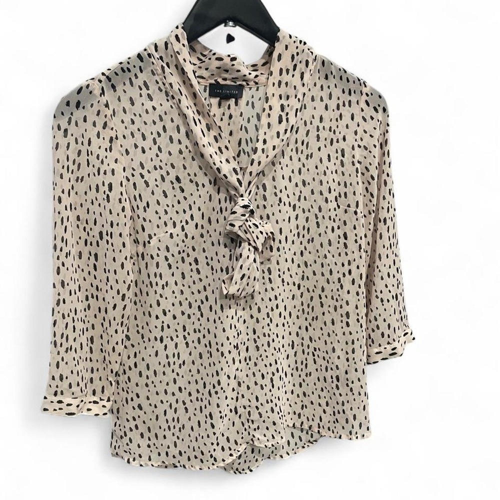 The Limited cream and black leopard print blouse